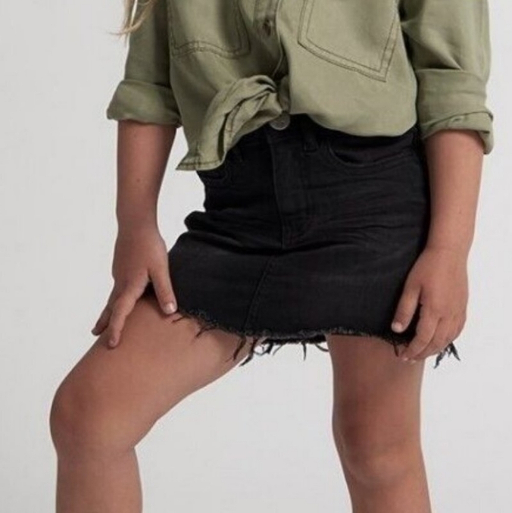 One Teaspoon 2020 mini skirt kids Sz 12-14 NWT Black Denim